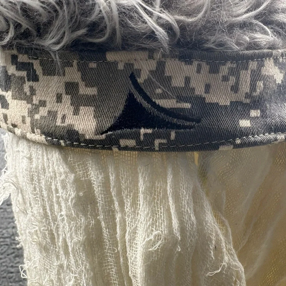 Camo Baseball Cap Wig Hair Digital‎ Camouflage Costume Hat Gray Novelty